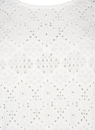 ZizziBlouse met korte mouwen en patroon met kant, Bright White, Packshot image number 2