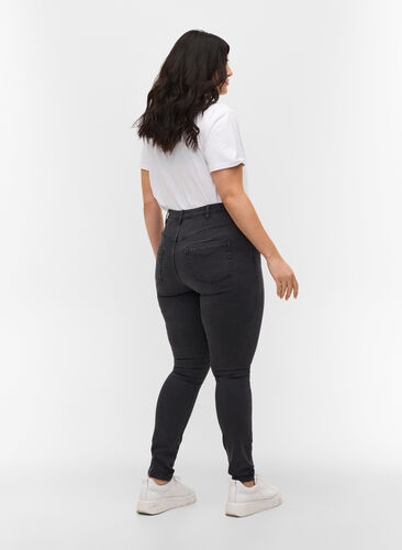 Zizzisuper slim fit Amy jeans met hoge taille, Grey Denim, Model image number 1