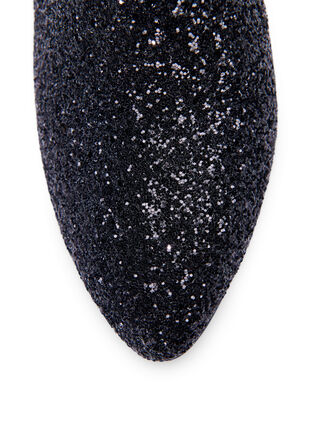 ZizziWide fit - Enkellaarzen met glitter, Black, Packshot image number 3