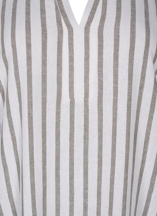 ZizziGestreepte tuniek van linnen-viscose mix, White Stripe, Packshot image number 2