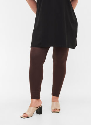 ZizziBasic legging in viscose, Coffee Bean, Model image number 2