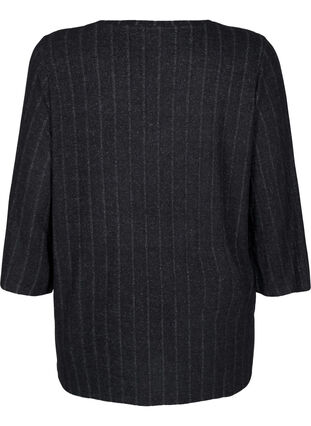 ZizziGemêleerde blouse met 3/4 mouwen, Black Melange, Packshot image number 1