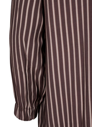 Zizzi Robe courte à rayures et jabot, Hot Fudge Stripe AOP, Packshot image number 3