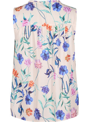 Zizzi Haut floral avec attache, Buttercream Blue Fl., Packshot image number 1