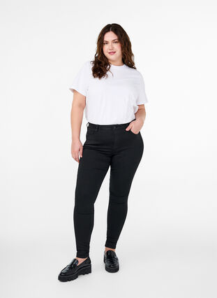 ZizziStay black Amy jeans met hoge taille, Black, Model image number 0
