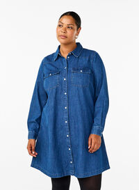 Robe en jean avec boutons, Medium Blue Denim, Model
