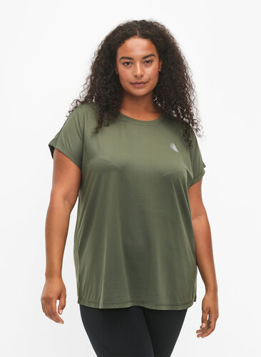 ZizziTrainings-T-shirt met korte mouwen, Thyme, Model image number 0
