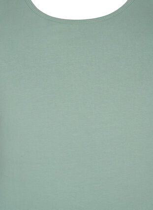 ZizziEffen gekleurd basic top in katoen, Chinois Green, Packshot image number 2