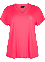 T-shirt de sport ample avec col en V, Neon Diva Pink, Packshot