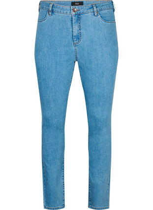 ZizziAmy jeans met een hoge taille en super slanke pasvorm, Light Blue, Packshot image number 0