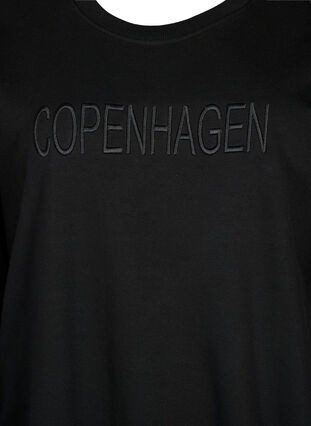 ZizziSweatshirt met geborduurde tekst, Black Copenhagen , Packshot image number 2