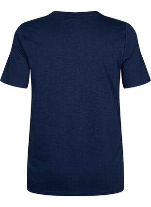 ZizziBasic t-shirt met korte mouwen en v-hals, Navy Blazer, Packshot image number 1