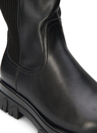 Zizzi Large - Bottes hautes avec élastique et fermeture éclair, Black, Packshot image number 3