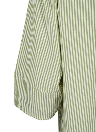 Zizzi Robe rayée à manches 3/4, Green Stripe, Packshot image number 3