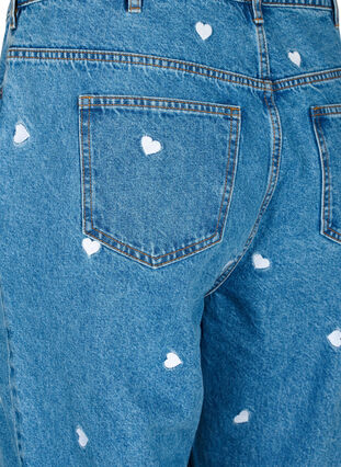 ZizziMille mom fit jeans met borduurwerk, Light Blue Heart, Packshot image number 3