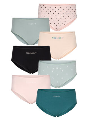 Zizzi7-pack slip met normale taille, Iceberg Green Mix, Packshot image number 0