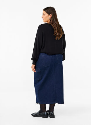 ZizziDenim maxi-rok, Dark Blue Denim, Model image number 1