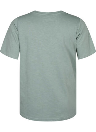 ZizziBasic t-shirt met korte mouwen en V-hals, Chinois Green, Packshot image number 1