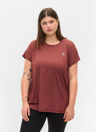 Zizzi T-shirt basique, Sable, Model image number 0