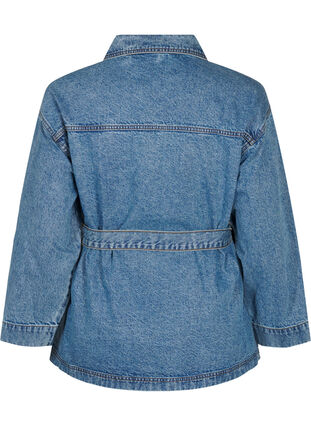 ZizziSpijkerjasje met een strikceintuur, Blue Denim, Packshot image number 1