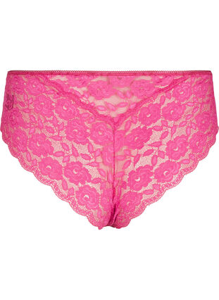 ZizziBraziliaans microfiber slipje met kant, Rumba Red, Packshot image number 1