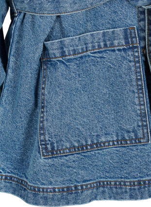 ZizziSpijkerjasje met een strikceintuur, Blue Denim, Packshot image number 3