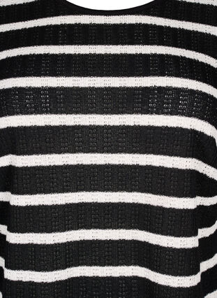 Zizzi Chemisier rayé à manches longues, Black Sand Stripe, Packshot image number 2