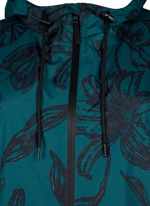 ZizziRegenjas met print, Deep Teal Black, Packshot image number 2