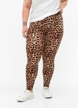 ZizziViscose leggings met luipaardprint, Leo, Model image number 0