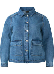 Denim overhemdjasje met zakken, Blue Denim, Packshot