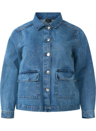 ZizziDenim overhemdjasje met zakken, Blue Denim, Packshot image number 0