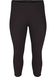 Een 3/4 legging met knopen, Black, Packshot