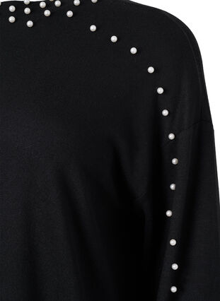 ZizziBlouse met lange mouwen en kralen, Black, Packshot image number 2