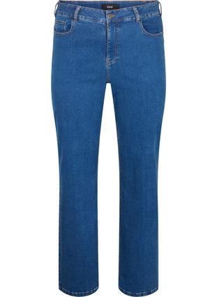 Zizzi Jean taille haute Gemma avec coupe droite, Dark blue, Packshot image number 0
