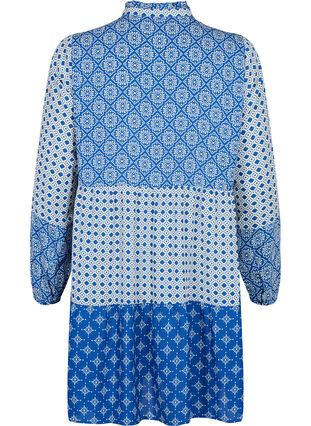 ZizziA-vorm jurk met patronen en uitsnijdingen, Blue AOP, Packshot image number 1
