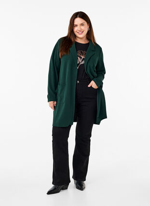 Zizzi FLASH - Blazer long avec des poches, Scarab, Model image number 2