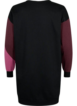 Zizzi Long sweat-shirt avec colorblock, Fudge Color B. , Packshot image number 1