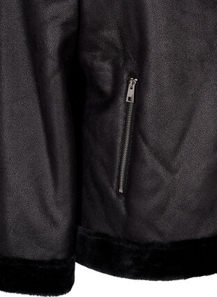 Zizzi Veste de pilote en similicuir, Black, Packshot image number 2