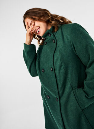 ZizziKorte trenchcoat met A-lijn, Trekking Green Mel., Model image number 2