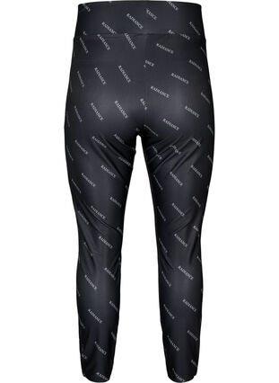 Zizzi Leggings imprimés de texte, Black Radiance, Packshot image number 1