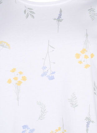 Zizzi T-shirt en coton biologique avec imprimé floral, Bright W. AOP, Packshot image number 2