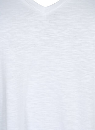 ZizziBasic t-shirt met korte mouwen en V-hals, Bright White, Packshot image number 2