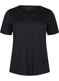 T-shirt en laine et viscose, Black, Packshot