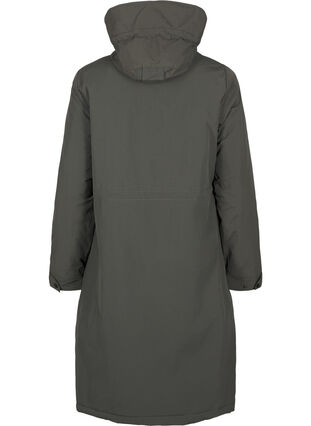 ZizziParka jas met kap en verstelbare taille, Black Olive, Packshot image number 1