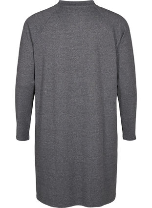 Zizzi Robe en jersey avec boutons, Dark Grey Melange, Packshot image number 1