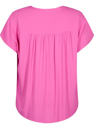 ZizziViscose blouse met kanten afwerking, Raspberry Rose, Packshot image number 1