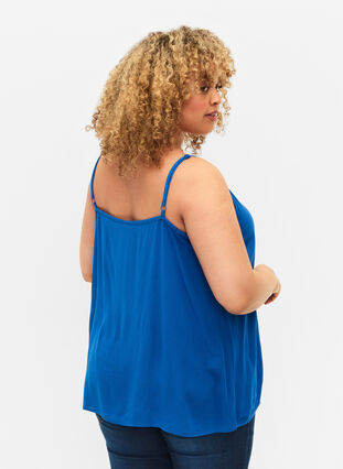 ZizziStrap top in viscose, Victoria blue, Model image number 1