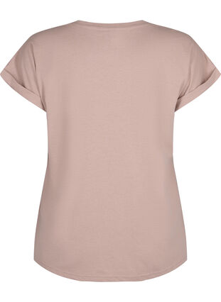 ZizziT-shirt met korte mouwen van katoenmix, Desert Khaki, Packshot image number 1