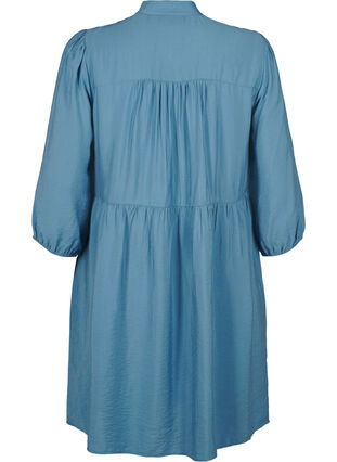 Zizzi Robe à longueur du genou à broderies et manches 3/4, Blue Heaven, Packshot image number 1