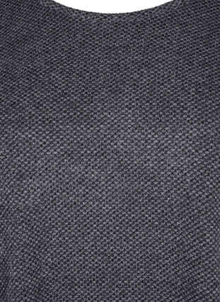 ZizziMelange Blouse met een rond halsje en lange mouw, Dark Grey, Packshot image number 2